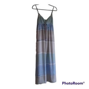 LC Lauren Conrad Empire Drawstring Waist Lined Blue Maxi Dress